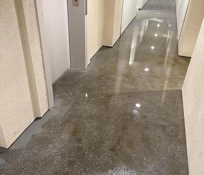 A flooded hallway