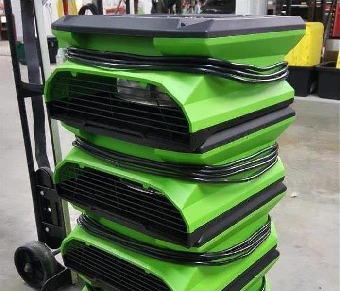 Cleaning equipment stacked up
